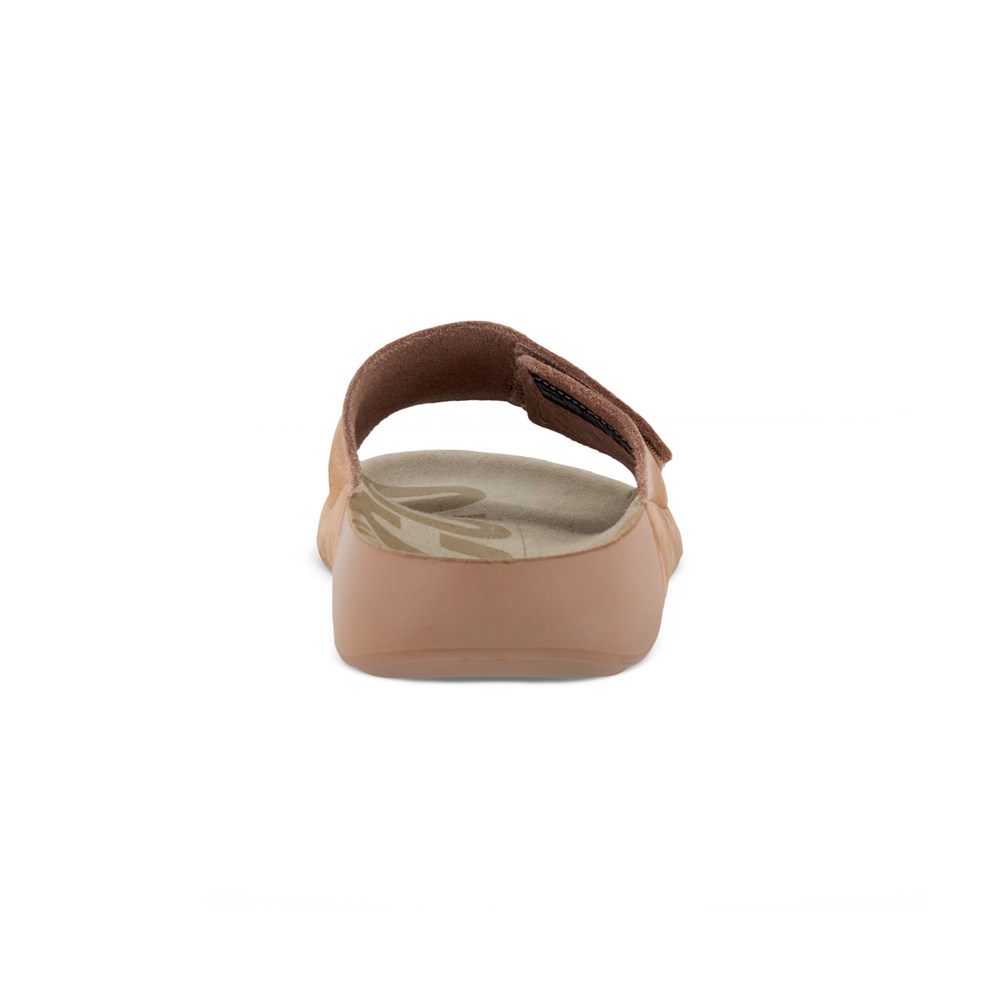 ECCO Womens Slides Beige - 2Nd Cozmo Sandal - JEG-986251